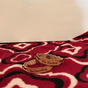Her Everything and His Reason Leather Bracelets